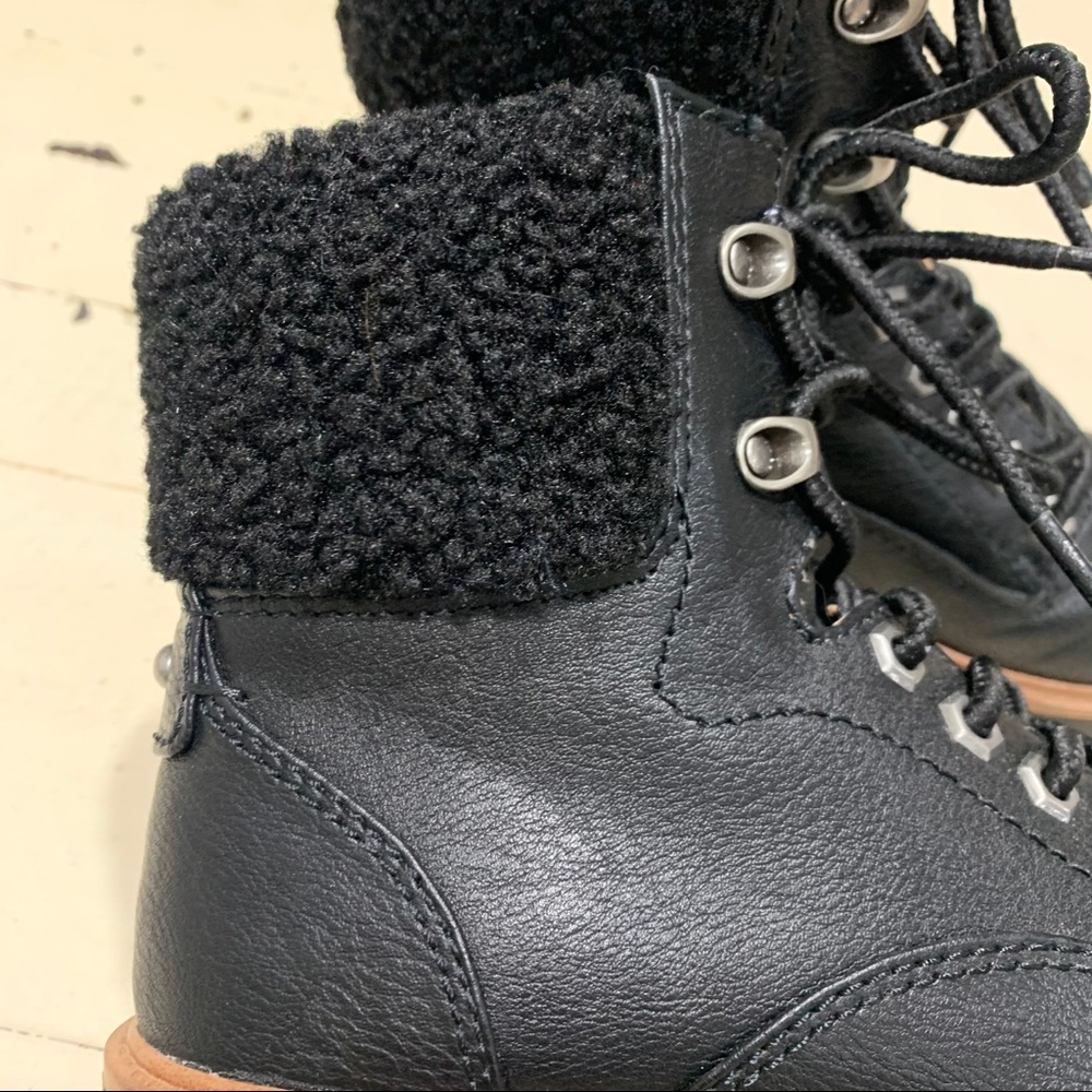 Indigo Irard Black Lace Up Sherpa Hiker Boot 5.5 - Picture 9 of 15